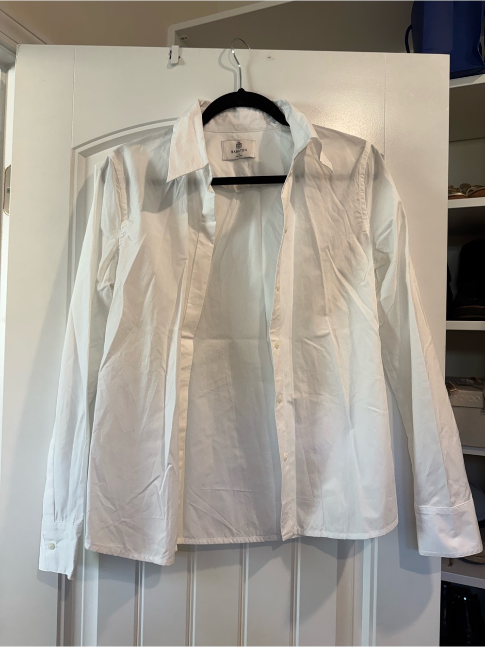 Aritzia White Lightweight Button-Front Shirt
